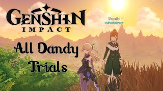 All Dandy Time Trials  Genshin Impact [upl. by Akeimahs]