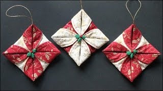 Folded Fabric Ornaments [upl. by Ltney75]