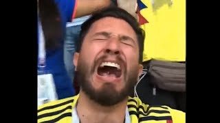 GOL DE YERRY MINA A INGLATERRA  ASI REACCIONARON LOS COLOMBIANOS [upl. by Oileduab]