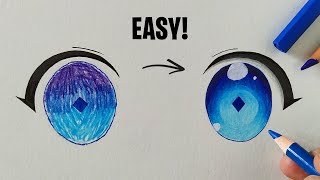 HOW TO COLOR ANIME EYES WITH CHEAP ART SUPPLIES [upl. by Charlie]