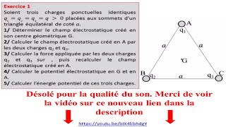 Exercices corrigés en électrostatique [upl. by Dunton]