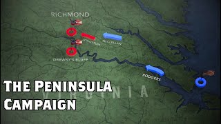 The Peninsula Campaign Animated Battle Map [upl. by Seni]