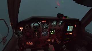 First Instrument approach in IMC at night to minimums [upl. by Acnayb]