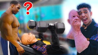 Old Man VS Bodybuilders Fake Grandpa GYM Prank [upl. by Streeter31]