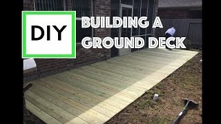 DIY for Beginners How to build a ground level deck with instructions and time lapse [upl. by Castro]