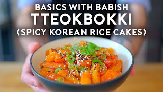 Tteokbokki Spicy Korean Rice Cakes  Basics with Babish [upl. by Ayekal453]