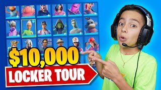 FERRANS 10000 FORTNITE LOCKER TOUR RARE SKINS  Royalty Gaming [upl. by Novonod115]