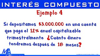 Interés compuesto  Ejemplo 4 Hallar el valor final o monto  interés capitalizable [upl. by Azilef]