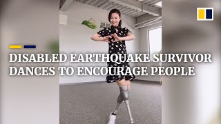 Chinese disabled earthquake survivor Liao Zhi dances to encourage people [upl. by Shantee]