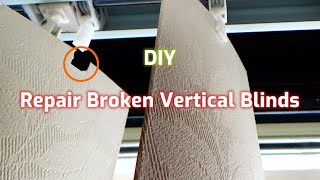 Fixing Broken Vertical Blinds  Inexpensive Vertical Blind Repair [upl. by Caughey]