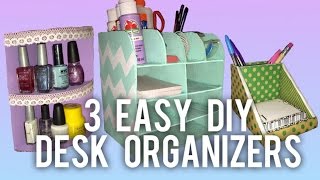 3 EASY DIY Desk Organizer Ideas [upl. by Giacinta899]