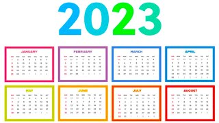 Calendario 2023 para imprimir [upl. by Hiltan]