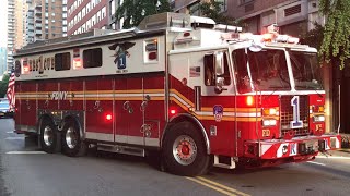 FDNY NEW rescue 1 responding with major airhorn 6722 [upl. by Mattah]