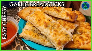 Easy Cheesy Garlic Breadsticks  How to make easy in the oven in 15 minutes  Italian Breadsticks [upl. by Isoj]