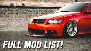 BMW E90 3 Series FULL MOD LIST Crazy Transformation [upl. by Llenart]