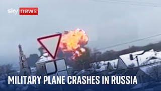 Ukraine war Military plane crashes in Russia [upl. by Bina]