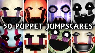 50 PUPPET JUMPSCARES  Marionette in FNAF amp Fangames [upl. by Seton]