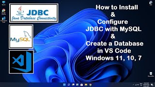 How to Install and Configure JDBC with MySQL also Create Database in VS Code Ada Code [upl. by Edaj]