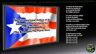 Puerto Rico Territory Anthem quotLa Borinqueñaquot INSTRUMENTAL with lyrics [upl. by Bezanson]