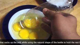 Separating Egg Yolks with a Water Bottle [upl. by Loftus]