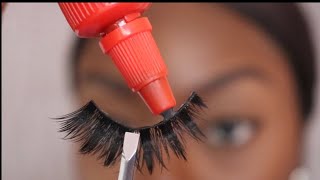 Easy Eyelash Tutorial  How To Apply Strip Lashes [upl. by Aicatan]