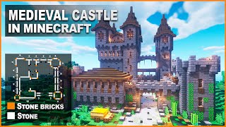 Minecraft How to build a Medieval Castle  Tutorial [upl. by Kinson]