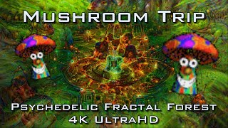 Mushroom Trip  Psychedelic Fractal Forest Visuals 4 DMT LSD Psilocybin  4K UltraHD DeepDream [upl. by Noxin]