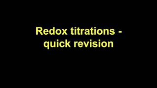 Quick Revision  Redox titrations [upl. by Brubaker]