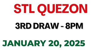 STL Quezon 3rd draw result today live 20 January 2025 [upl. by Edina880]