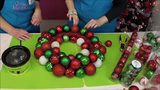 DIY Christmas Crafts  How to Make a Christmas Ball Ornament Wreath [upl. by Llemor]