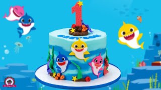 Baby Shark Birthday Cake Tutorial [upl. by Yatnahc]