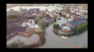 Severe flooding in Hawley Lane near Eddie stobart in Warrington from storm Christoph 21121 [upl. by Maggy]