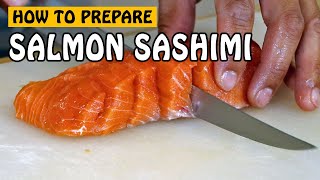 Fish Recipe Prepping Salmon Sashimi [upl. by Liba483]