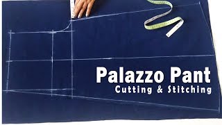 Palazzo Pant Cutting amp Stitching  Designer Palazzo Sewing Tutorial [upl. by Allak761]