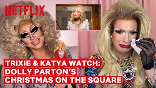 Drag Queens Trixie Mattel amp Katya React to Dolly Partons Christmas on the Square  I Like to Watch [upl. by Bray]