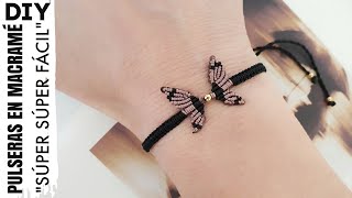 DIY COMO HACER PULSERAS FÁCIL Y RÁPIDO  PULSERA MARIPOSA DE HILO EN MACRAMÉ [upl. by Goldstein]