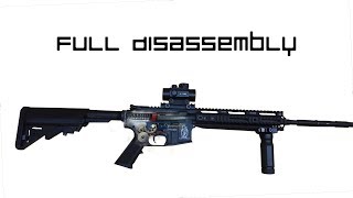 Airsoft AR15 M4M16 Full DisassemblyReassembly Airsoft GI FMG4A1 [upl. by Aicaca]