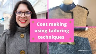 Making a wool coat for the first time Butterick 6385 [upl. by Kreiner]