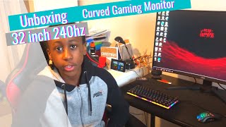 Unboxing 32inch 240hz AOC Curved Gaming Monitor [upl. by Lorimer]