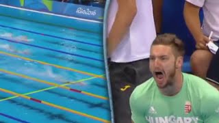 Olympic Husband Goes Nuts in Stands Cheering for Wife [upl. by Nevin]