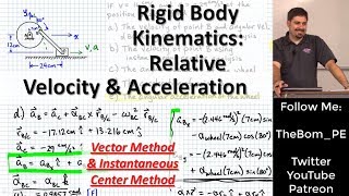 Rigid Body Kinematics Relative Velocity amp Acceleration  Instantaneous Center of Zero Velocity [upl. by Suiratnod553]