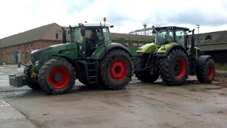 Claas Axion 930 vs Fendt 930 tractor pull [upl. by Northrup]