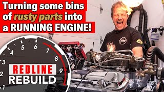 Rusty parts to running engine Pontiac GTO V8 engine timelapse  Redline Rebuild  S2E4 [upl. by Dorrej]