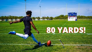 THE LONGEST FIELD GOAL I’VE EVER KICKED 80 YARDS [upl. by Hanimay]