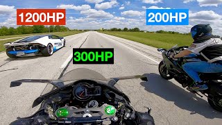 SAVAGE SHEEPY RACE 1200HP TWIN TURBO LAMBO VS 300HP H2R VS CARBON H2 [upl. by Rowney]