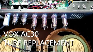 How to Change and Replace Power Tubes  VOX AC30 Amp Repair EL84 Tube Replacement [upl. by Lennaj]