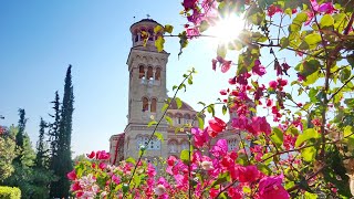 Tour around the monastery and church of Agios Nektarios on Aegina island in Greece [upl. by Ayyn]