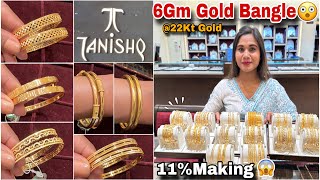 OMG Tanishq Gold Bangles Designs 6GmUnder RS1L Starts😳 Light Weight Gold Bangles Designs 2024 [upl. by Rossing]