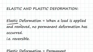 Elastic and Plastic Deformation  Engineering Materials [upl. by Ahsikal]