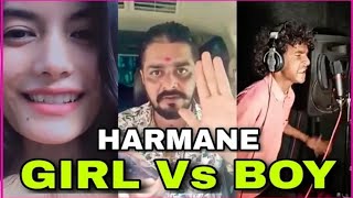 Harmane viral Video Song Lyrics  Viral Girl Esha Singing Patlamaya Devam Song  Girl Vs Boy Sings [upl. by Couq]